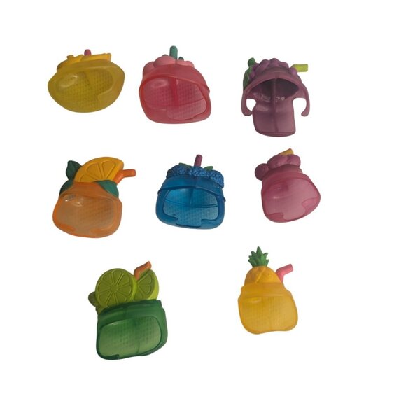 Hasbro LPS Littlest Pet Shop Fruit Hat Slushy Squad 8 Pc Accessory Figure Lot 2 - Picture 1 of 11